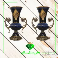 گلدان جفتی کریستال کد 1-G1333 کریستال سازان