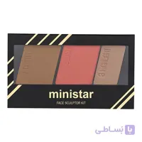 پالت ۳ در ۱ هایلایتر،رژگونه و کانتور مینی استار (Ministar Highlighter Blush Contour 3 in 1-Code 02)