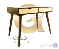 میز تحریر پایه چوبی دو کشو GT102
