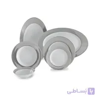 سرویس چینی زرین 6 نفره غذاخوری پالادیوم (28 پارچه) ا Zarin Iran ItaliaF Palladium 28 Pieces Porcelain Dinnerware Set