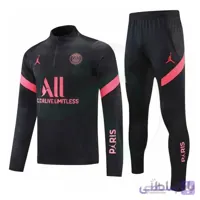 ست نیم زیپ شلوار پاریسن ژرمن Paris Saint Germain Training Tracksuit 2021-22 Black Pink