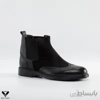 نیم بوت 2 تکه جلو چرم بغل کش مخمل kb120
