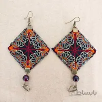 گوشواره سوزن دوزی مرواریدی لوزی