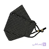 ماسک پارچه ای سه بعدی طرح خال دار رنگ مشکی کد 067 ا Face Fabric Mask code 067