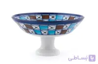 خرماخوری پایه دارکوچک چینی میبد مروارید طرح شطرنجی
