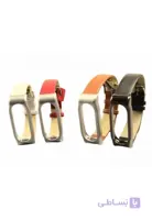 بند چرمی با فریم فلزی می بند 2 میجابز شیاومی شیائومی | Xiaomi MiBand 2 Pu1 Mijobs Leather Strap with Metal Frame