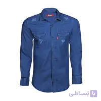 پیراهن لی آبی پررنگ زاپ دار