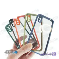 قاب گوشی a01 گارد مدل میکیلین دور رنگی پشت شفاف شیشه ای قاب گوشی سامسونگ a01 کاور Miqilin Case For Samsung Galaxy A01