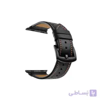 بند چرم اپل واچ مشکی، نارنجی برند جینیا (JINYA) مدل Vogue سایز 38 و 40 میلی متر