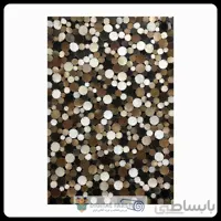 فرش تیکه دوزی پوست طبیعی گاو طرد دایره ای دست دوز ا cow skin