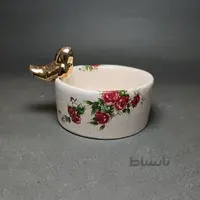 کاسه گلسرخی پرنده طلا سایز ۱