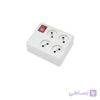 چهار خانه بدون ارت با کلید و کابل 1.8 متری پارت الکتریک (کد: 328) ا PART ELECTRIC Power protection