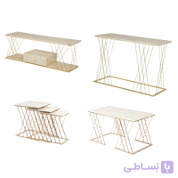 میز پذیرایی مدل ۵۱۰ مجموعه ۴ عددی به همراه آینه کنسول و میز تلویزیون
