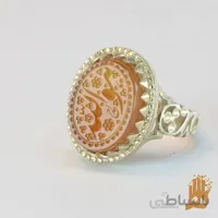 انگشتر سه گل نگین عقیق یمنی حکاکی هو الله
