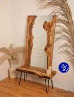 اینه و کنسول روستیک چوب گردو