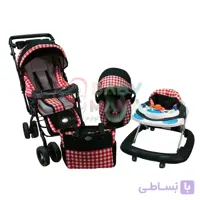 ست 4 تیکه کالسکه Baby Like مدل چهار خونه