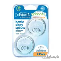 سرشیشه آب میوه خوری پهن 6+ ماه دکتر براون Dr Browns بسته دو عددی