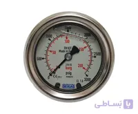 گیج فشار ویکا تمام استیل افقی (از پشت ) صفحه 6 سانت 200 بار