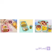ست ۵ تکه ظرف غذا بامبو کودک