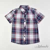 پیراهن آستین کوتاه پسرانه بچه گانه چهارخانه کد 2414