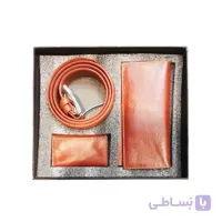 ست چرم کیف پولی و کمربند مدرن