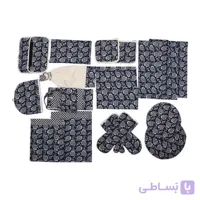 روقوری (دمکن چای) رزین تاژ طرح ترمه کتان
