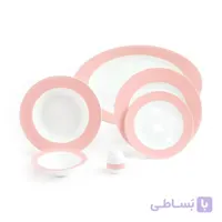 سرویس 6 نفره غذاخوری ایتالیا اف چینی زرین طرح ماربل