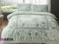 ست کامل ملحفه بدون کش دو نفره برند Tac طرح Glory آبی مینت چهار تکه