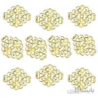 توری آنتیک تزیینی طلایی مدل لوزی بسته 10 عددی