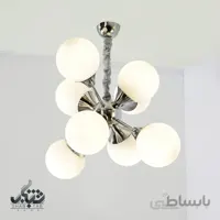 لوستر آویز مدرن هشت شعله مولکولی استیل کد 673 SHJ