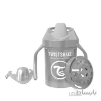 لیوان دسته دار 230 میل تویست شیک طوسی پاستل