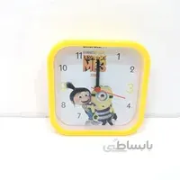 ساعت رومیزی مربعی زنگ دار زرد(مینیون)