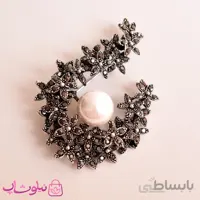 گل سینه زنانه برنجی طرح مروارید کد 1010 3