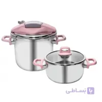 زودپز و بخارپز دوقلوی کاراجا مدل PERFECT PINK