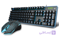 کیبورد و ماوس گیمینگ باسیم رپو مدل V100s ا Rapoo V100S Backlit Gaming Keyboard and Optical Mouse Combo