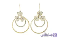 گوشواره آویز فشن پایه نقره طرح حلقه و گل