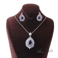 نیم ست نقره زنانه مدل یاقوت کد ntr_287