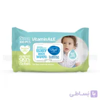 دستمال مرطوب پاک کننده کودک دافی مدل درب دار بسته 100 عددی