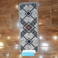 گلیم راهپله تکی زمینه نقره ای