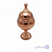 قندان مسی خمره ای پایه دار