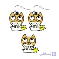 ست گوشواره و گل سینه طرح جغد کد rg ep 100