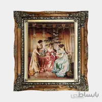 تابلو فرش دستباف طرح سه دختر فرانسوی کد ۰۰۲