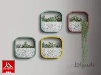 پک دو عددی گلدان رنگی چوبی ا ساخته شده با چوب درختان جنگلی