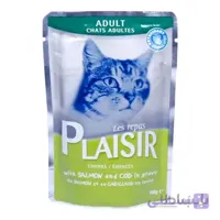 پوچ گربه بالغ پلازیر با طعم ماهی سالمون و ماهی کاد plaisir adult cat with salmon and cod وزن 100 گرم
