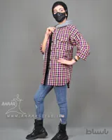 مانتو چارخونه کلاه دار M021