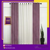پرده اماده مخمل رنگ یاسی کد947