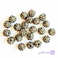 مهره نگین دار مشکی 10mm بسته 25 عددی