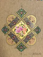 تابلو تذهیب گل و مرغ کد ۱۰۲۵۲