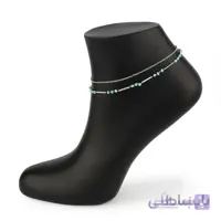 پابند دو رج فیروزه ای کد ajw0043