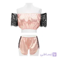 لباس خواب تاپ و شلوارک ساتن لورنزا 514